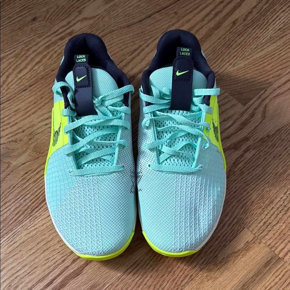 Nike Metcon Aqua and Yellow Athletic Shoes